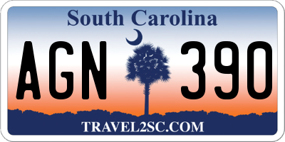 SC license plate AGN390