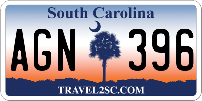 SC license plate AGN396