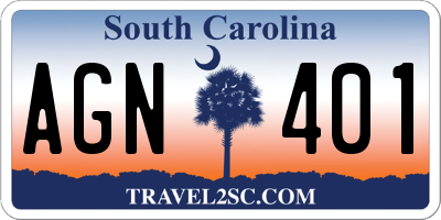 SC license plate AGN401