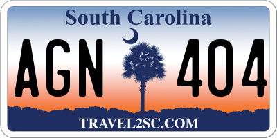 SC license plate AGN404