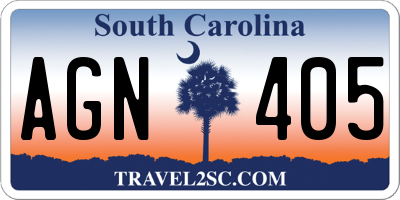 SC license plate AGN405