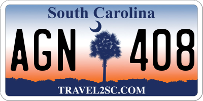 SC license plate AGN408