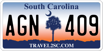 SC license plate AGN409