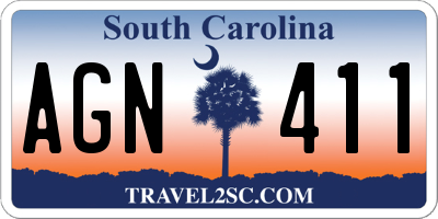 SC license plate AGN411