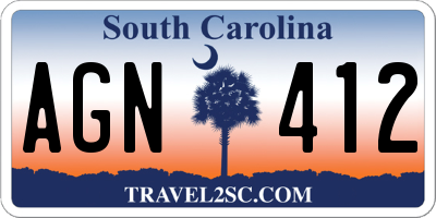SC license plate AGN412