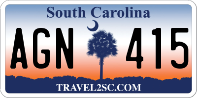 SC license plate AGN415