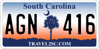 SC license plate AGN416