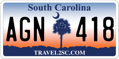 SC license plate AGN418