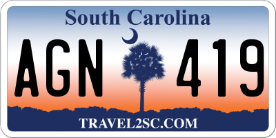 SC license plate AGN419