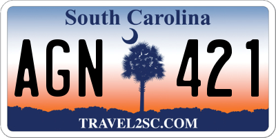 SC license plate AGN421
