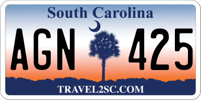 SC license plate AGN425