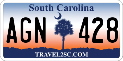 SC license plate AGN428