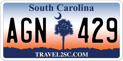 SC license plate AGN429