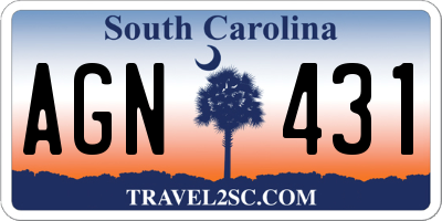 SC license plate AGN431