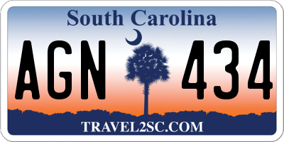SC license plate AGN434