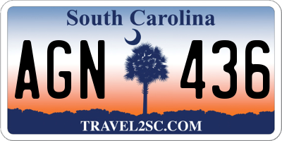 SC license plate AGN436