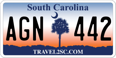 SC license plate AGN442