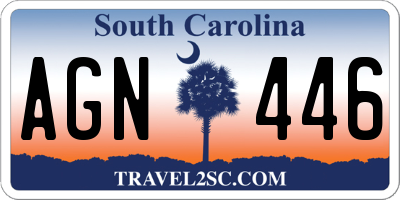 SC license plate AGN446