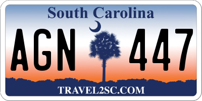 SC license plate AGN447