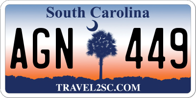 SC license plate AGN449