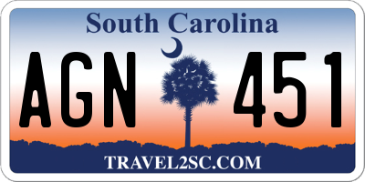 SC license plate AGN451