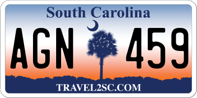 SC license plate AGN459