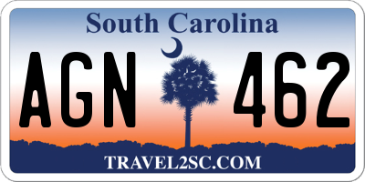SC license plate AGN462