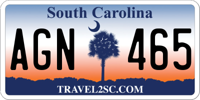 SC license plate AGN465