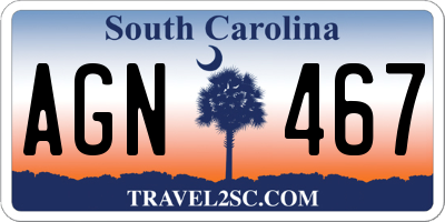 SC license plate AGN467