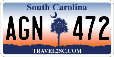 SC license plate AGN472
