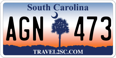 SC license plate AGN473