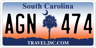 SC license plate AGN474