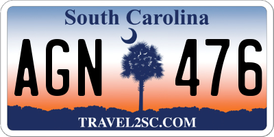 SC license plate AGN476