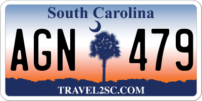 SC license plate AGN479