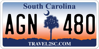 SC license plate AGN480