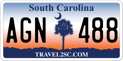 SC license plate AGN488