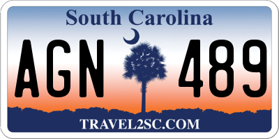 SC license plate AGN489