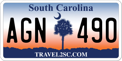 SC license plate AGN490