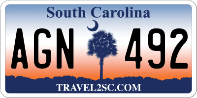 SC license plate AGN492