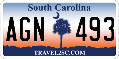SC license plate AGN493