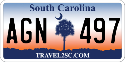 SC license plate AGN497