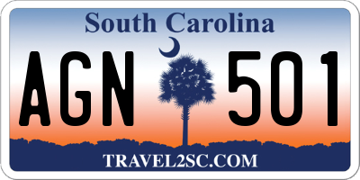 SC license plate AGN501