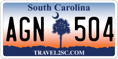 SC license plate AGN504