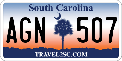 SC license plate AGN507