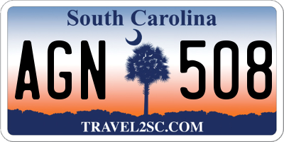 SC license plate AGN508