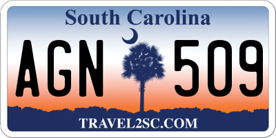 SC license plate AGN509