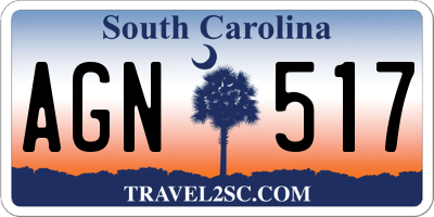 SC license plate AGN517