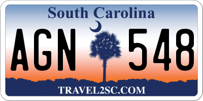 SC license plate AGN548