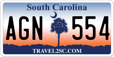 SC license plate AGN554