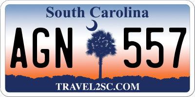 SC license plate AGN557